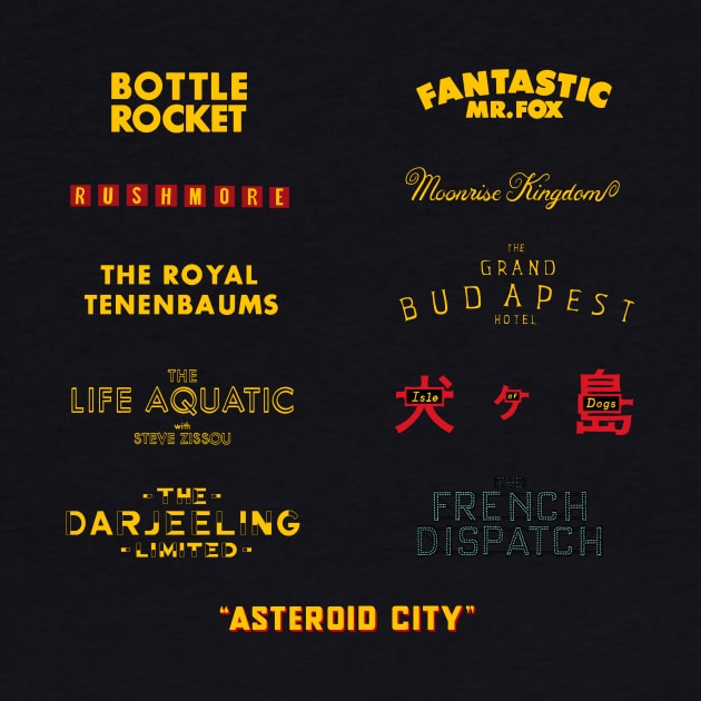 Wes Anderson Films by AquaMockingbird